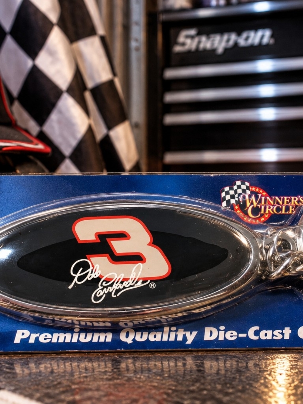 Dale Earnhardt #3 NASCAR Winner’s Circle Chrome Keychain Action Sports Image